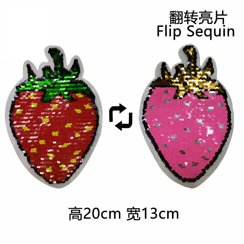 Wholesale Watermelon Sequin Flip Patch Strawberry Flip Sequin Patch